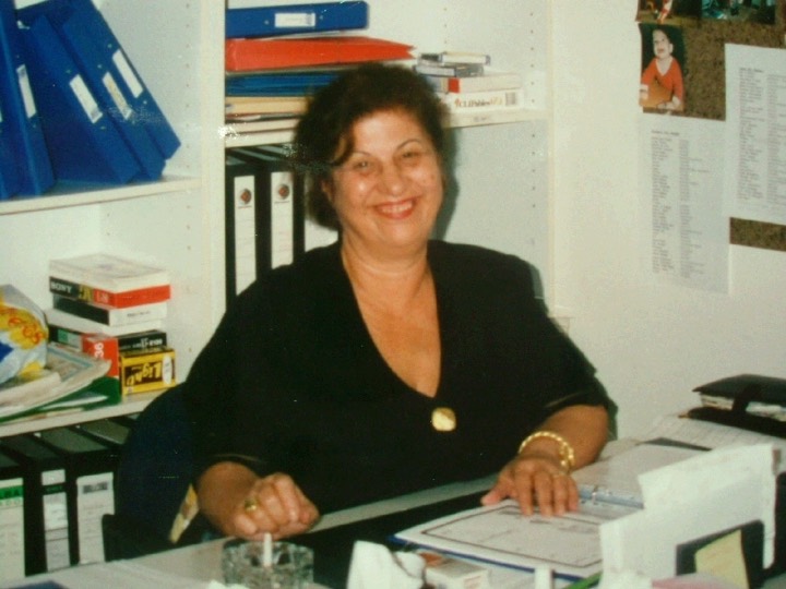 Maliha Wehbe at her desk at the Arabic Language Centre